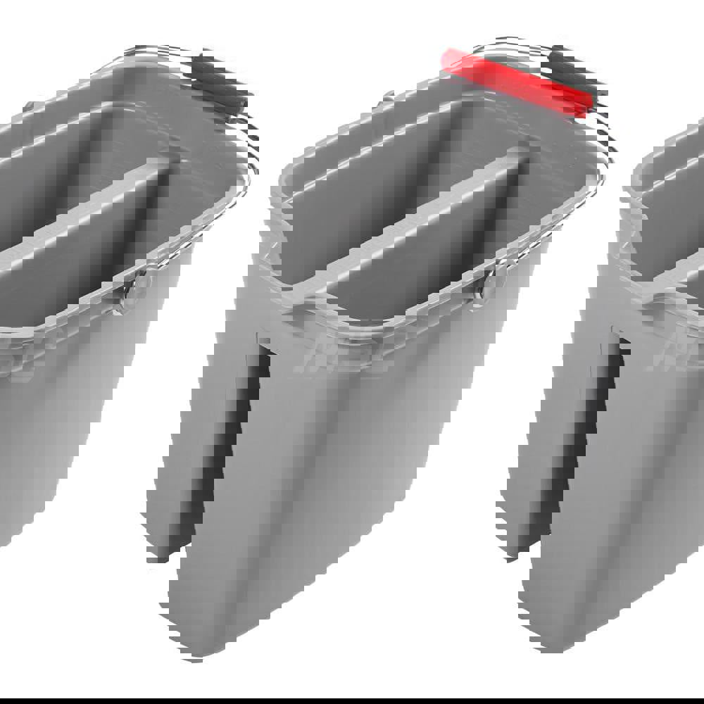 Double Utility Pail, 17 qt, Plastic, Gray